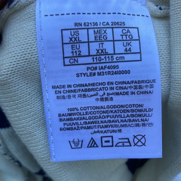 NWT Guess blue/white striped knit top Sz XXL - Picture 7 of 7